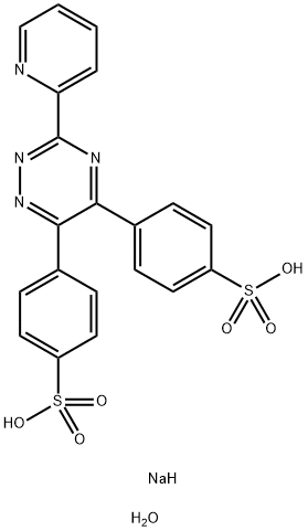 Benzenesulfonic acid, 4,4'-[3-(2-pyridinyl)-1,2,4-triazine-5,6-diyl]bis-, sodium salt, hydrate (1:2:) Structure