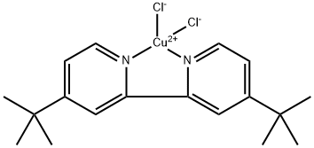 Copper, [4,4'-bis(1,1-dimethylethyl)-2,2'-bipyridine-κN1,κN1']dichloro-, (SP-4-2)- Structure