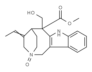 (5S)-4-[(E)-Ethylidene]-1,3,4,5,6,7-hexahydro-6-hydroxymethyl-6β-methoxycarbonyl-2α,5-ethano-2H-azocino[4,3-b]indole 2-oxide Structure