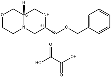 Pyrazino[2,1-c][1,4]oxazine, octahydro-7-[(phenylmethoxy)methyl]-, (7S,9aS)-, ethanedioate (1:2) 구조식 이미지