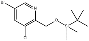 5-Bromo-2-(((tert-butyldimethylsilyl)oxy)methyl)-3-chloropyridine 구조식 이미지