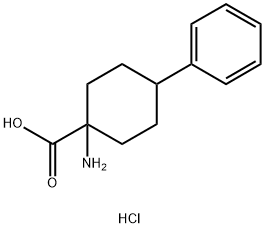 Cyclohexanecarboxylic acid, 1-amino-4-phenyl-, hydrochloride (1:1) Structure