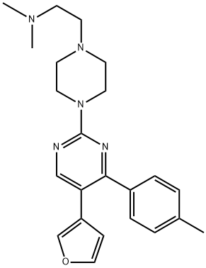 1-Piperazineethanamine, 4-[5-(3-furanyl)-4-(4-methylphenyl)-2-pyrimidinyl]-N,N-dimethyl- Structure