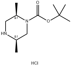 rel-tert-butyl (2R,5R)-2,5-dimethylpiperazine-1-carboxylate hydrochloride 구조식 이미지