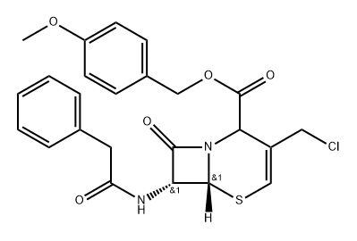 4-methoxybenzyl (6R,7R)-3-(chloromethyl)-8-oxo-7-(2-phenylacetamido)-5-thia-1-azabicyclo[4.2.0]oct-3-ene-2-carboxylate Structure