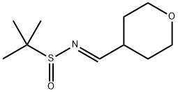 2-Propanesulfinamide, 2-methyl-N-[(tetrahydro-2H-pyran-4-yl)methylene]-, [N(E),S(S)]- Structure