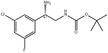 tert-Butyl (S)-(2-amino-2-(3-chloro-5-fluorophenyl)ethyl)carbamate Structure
