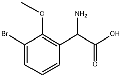 Benzeneacetic acid, α-amino-3-bromo-2-methoxy- Structure