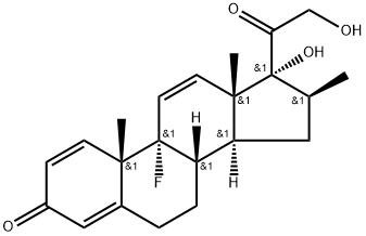 Pregna-1,4,11-triene-3,20-dione, 9-fluoro-17,21-dihydroxy-16-methyl-, (16β)- (9CI) 구조식 이미지