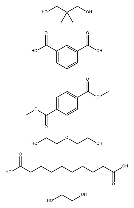 1,3-Benzenedicarboxylic acid, polymer with decanedioic acid, dimethyl 1,4-benzenedicarboxylate, 2,2-dimethyl-1,3-propanediol, 1,2-ethanediol and 2,2-oxybisethanol Structure