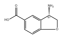 5-Benzofurancarboxylic acid, 3-amino-2,3-dihydro-, (3S)- 구조식 이미지