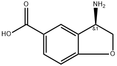 5-Benzofurancarboxylic acid, 3-amino-2,3-dihydro-, (3R)- 구조식 이미지