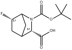 Racemic-(1S,3S,4R,6S)-2-(Tert-Butoxycarbonyl)-6-Fluoro-2-Azabicyclo[2.2.1]Heptane-3-Carboxylic Acid Structure