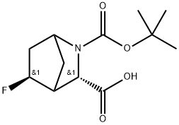 Racemic-(1S,3S,4S,5S)-2-(Tert-Butoxycarbonyl)-5-Fluoro-2-Azabicyclo[2.2.1]Heptane-3-Carboxylic Acid Structure