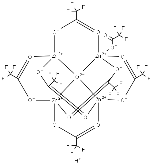 Oxo[hexa(trifluoroacetato)]tetrazinc trifluoroacetic acid adduct Structure