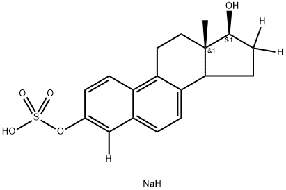 Sodium 17β-Dihydroequilenin-4,16,16-d3 3-Sulfate Structure