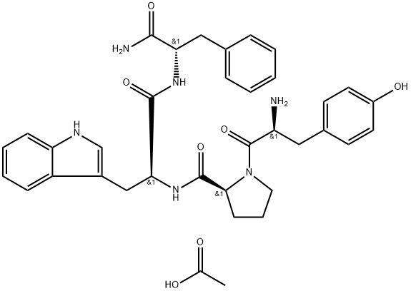 L-Phenylalaninamide, L-tyrosyl-L-prolyl-L-tryptophyl-, acetate (1:1) 구조식 이미지
