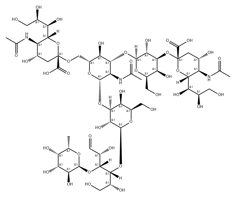 Neu5Aca2-3Galb1-3GlcN(Neu5Aca2-6)(Fuca1-4)Acb1-3Galb1-4Glc Structure