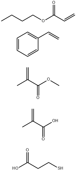 2-Propenoic acid, 2-methyl-, telomer with butyl 2-propenoate, ethenylbenzene, 3-mercaptopropanoic acid and methyl 2-methyl-2-propenoate Structure