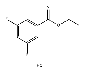 Benzenecarboximidic acid, 3,5-difluoro-, ethyl ester, hydrochloride (1:1) Structure