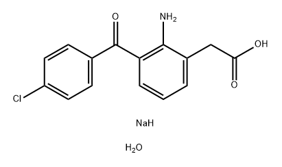 Benzeneacetic acid, 2-amino-3-(4-chlorobenzoyl)-, sodium salt, hydrate (1:1:1) Structure