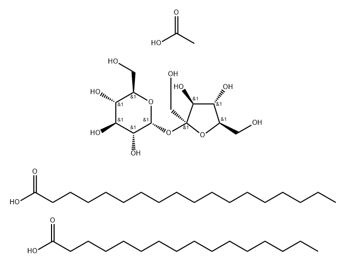 beta-D-fructofuranosyl alpha-D-glucopyranoside octa(acetate and palmitate and stearate) Structure