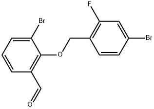 3-Bromo-2-[(4-bromo-2-fluorophenyl)methoxy]benzaldehyde Structure