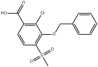 2-Chloro-4-(methylsulfonyl)-3-(phenylmethoxy)benzoic acid Structure