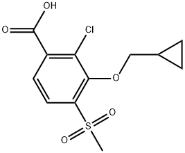 2-Chloro-3-(cyclopropylmethoxy)-4-(methylsulfonyl)benzoic acid Structure