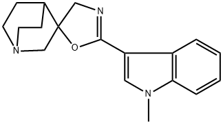 Spiro[1-azabicyclo[2.2.2]octane-3,5'(4'H)-oxazole], 2'-(1-methyl-1H-indol-3-yl)- 구조식 이미지