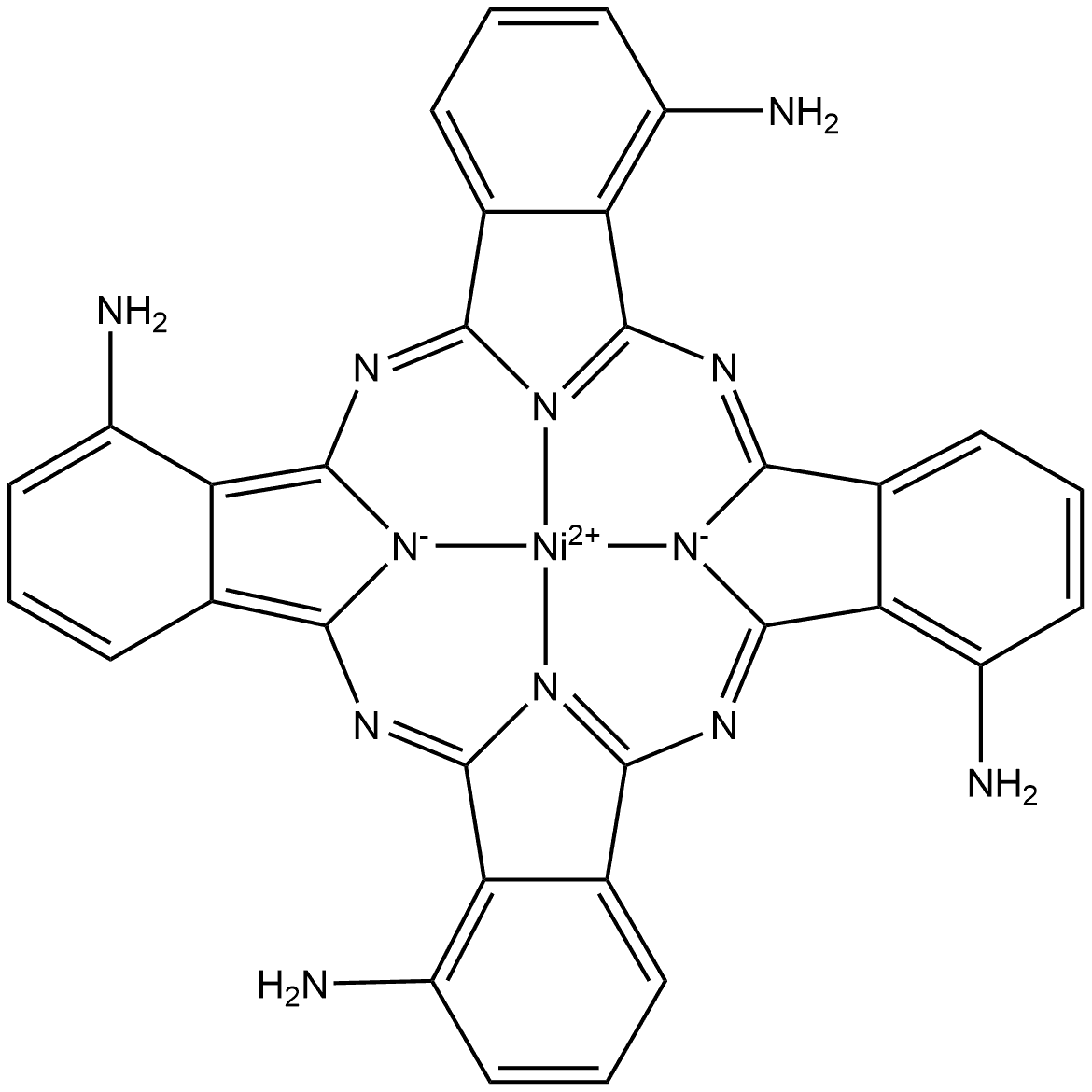 Nickel(II) 1,8,15,22-tetra(amino)phthalocyanine Structure