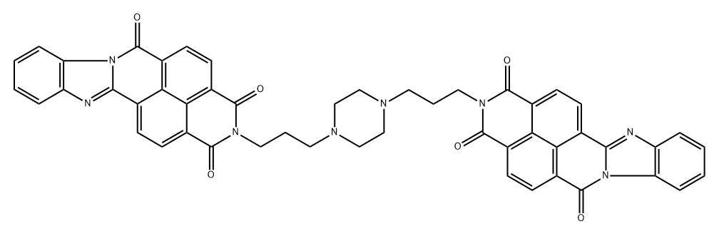 2,2'-[3,3'-(piperazine-1,4-diyl)dipropyl]bis(1H-benzimidazo[2,1-b]benzo[l,m,n][3,8]phenanthroline-1,3,6-trione Structure