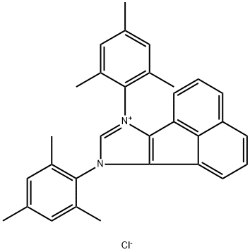 7H-Acenaphth[1,2-d]imidazolium, 7,9-bis(2,4,6-trimethylphenyl)-, chloride (1:1) Structure