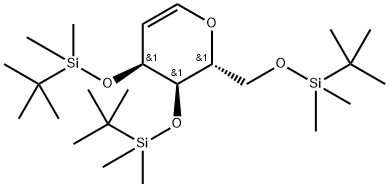 D-ribo-Hex-1-enitol, 1,5-anhydro-2-deoxy-3,4,6-tris-O-[(1,1-dimethylethyl)dimethylsilyl]- Structure