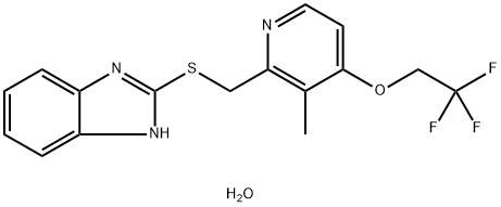 2-(((3-Methyl-4-(2,2,2-trifluoroethoxy)pyridin-2-yl)methyl)thio)-1H-benzo[d]imidazole hydrate 구조식 이미지
