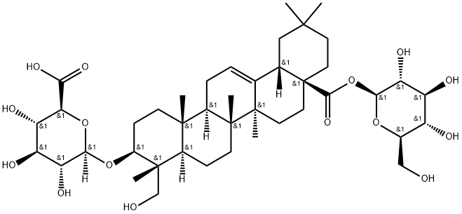 β-D-Glucopyranosiduronic acid, (3β,4α)-28-(β-D-glucopyranosyloxy)-23-hydroxy-28-oxoolean-12-en-3-yl Structure