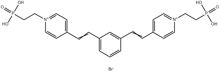 Pyridinium, 4,4'-(1,3-phenylenedi-2,1-ethenediyl)bis[1-(2-phosphonoethyl)-, bromide (1:2) Structure