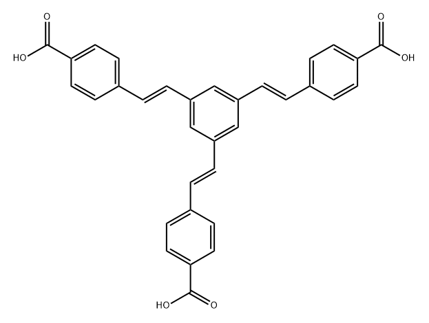 Benzoic acid, 4,4',4''-[1,3,5-benzenetriyltri-(1E)-2,1-ethenediyl]tris- Structure