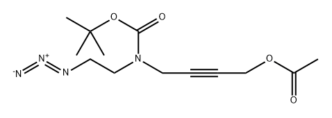 Carbamic acid, N-[4-(acetyloxy)-2-butyn-1-yl]-N-(2-azidoethyl)-, 1,1-dimethylethyl ester Structure