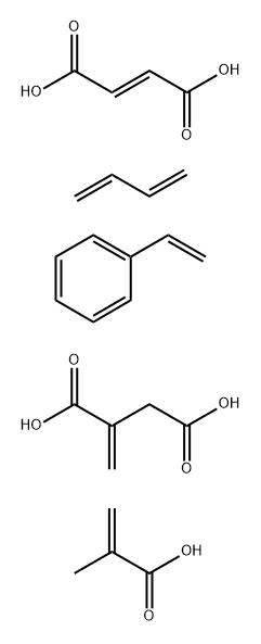 2-Butenedioic acid (E)-, polymer with 1,3-butadiene, ethenylbenzene, methylenebutanedioic acid and 2-methyl-2-propenoic acid, ammonium salt Structure