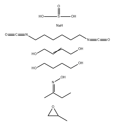 Sulfurous acid, monosodium salt, polymer with 1,4-butanediol, 2-butene-1,4-diol, 1,6-diisocyanatohexane and methyloxirane, Me Et ketone oxime-blocked Structure