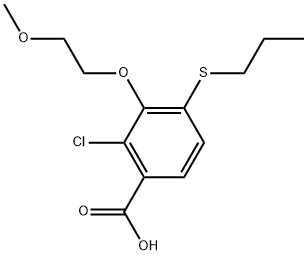 2-Chloro-3-(2-methoxyethoxy)-4-(propylthio)benzoic acid Structure