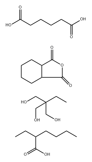 Hexanedioic acid, polymer with 2-ethyl-2-(hydroxymethyl)-1,3-propanediol and hexahydro-1,3-isobenzofurandione, 2-ethylhexanoate Structure