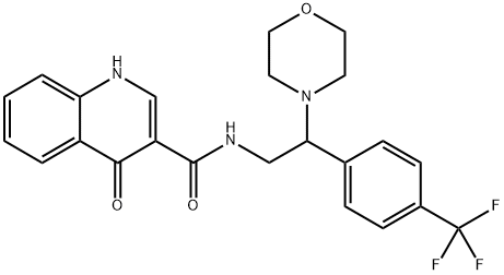 N-(2-Morpholinyl-2-(4-(trifluoromethyl)phenyl)ethyl)-4-oxo-1,4-dihydroquinoline-3-carboxylic acid amide Structure