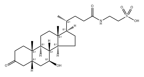 Ethanesulfonic acid, 2-[[(5β,7β)-7-hydroxy-3,24-dioxocholan-24-yl]amino]- Structure