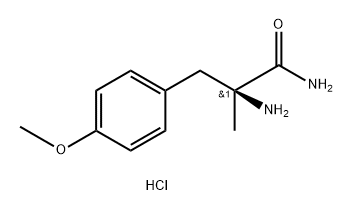 Benzenepropanamide, α-amino-4-methoxy-α-methyl-, hydrochloride (1:1), (αS)- 구조식 이미지