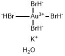 Potassium tetrabromoaurate(III) hydrate Structure