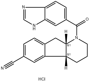 1H-Indeno[2,1-b]pyridine-6-carbonitrile, 1-(1H-benzimidazol-6-ylcarbonyl)-2,3,4,4a,9,9a-hexahydro-, hydrochloride (1:1), (4aR,9aS)- Structure