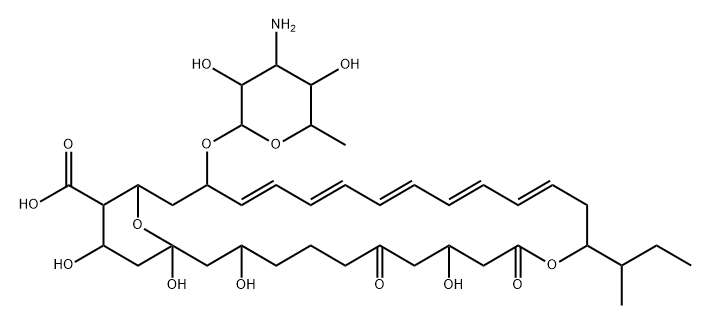 12,31-Dioxabicyclo[25.3.1]hentriaconta-15,17,19,21,23-pentaene-28-carboxylic acid, 25-[(3-amino-3,6-dideoxy-β-D-mannopyranosyl)oxy]-1,3,9,29-tetrahydroxy-13-(1-methylpropyl)-7,11-dioxo- (9CI) Structure