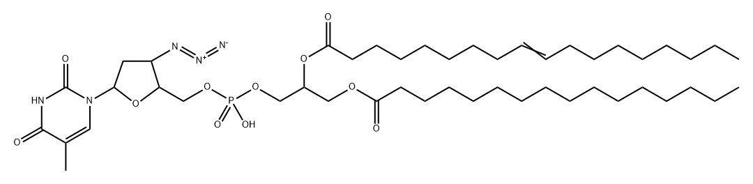 3'-azido-3'-deoxythymidine monophosphate diglyceride Structure